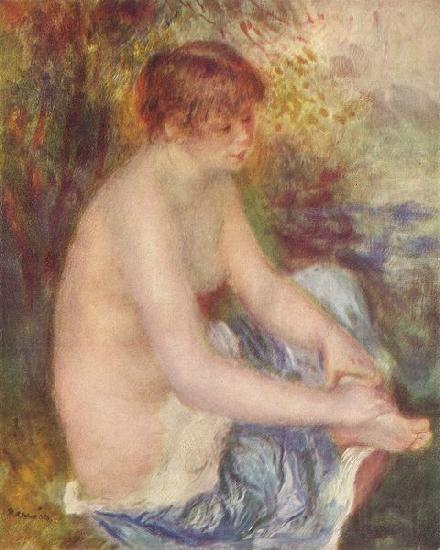Pierre-Auguste Renoir Kleiner Akt in Blau Spain oil painting art